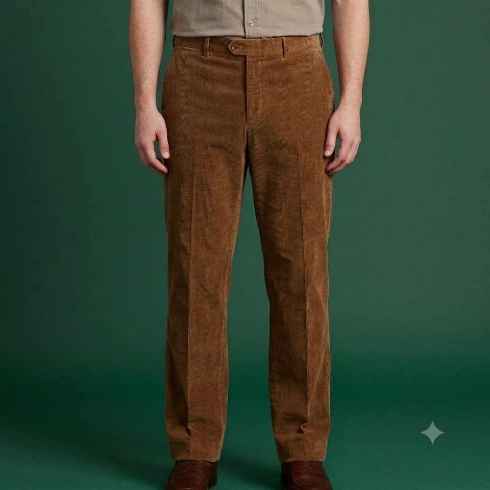Façonnable Corduroy Pants Mens 38 Brown‎ Straight Leg Vintage Made in Hong Kong